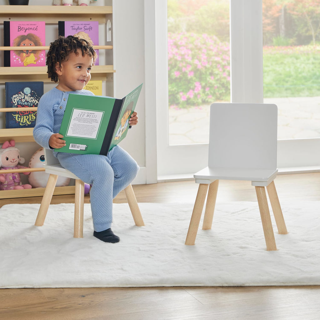 Liberty House Toys Kids White & Pinewood Chairs