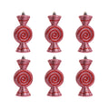 Festive Feeling Swirl Sweet Hanging Decoration 6 Pack - Pink/Red