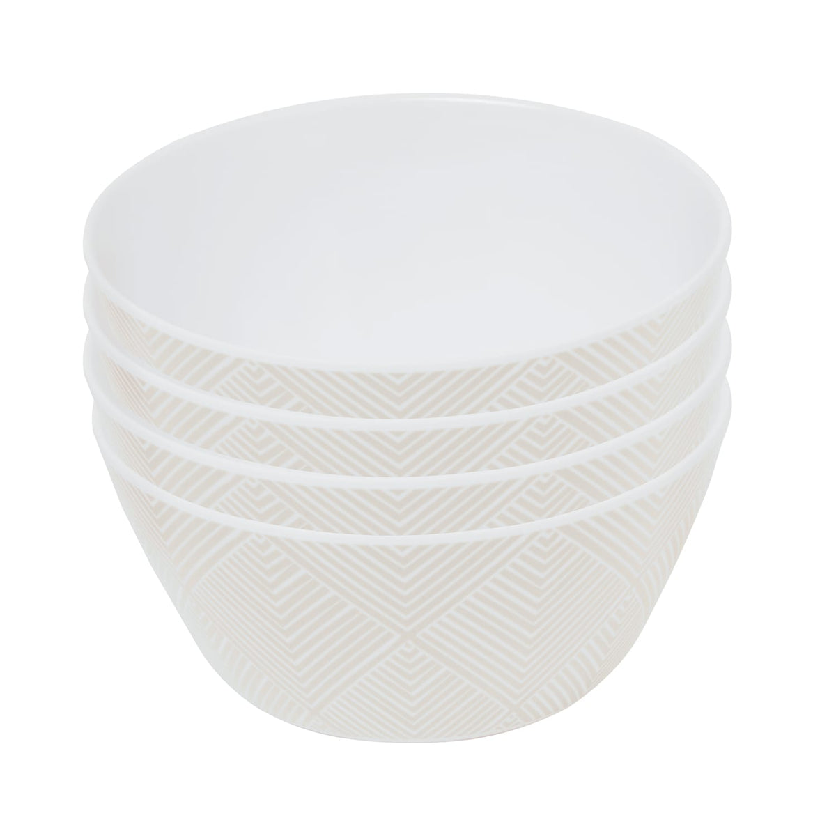 The Outdoor Living Collection Melamine 4 Chevron Bowl Set - Grey