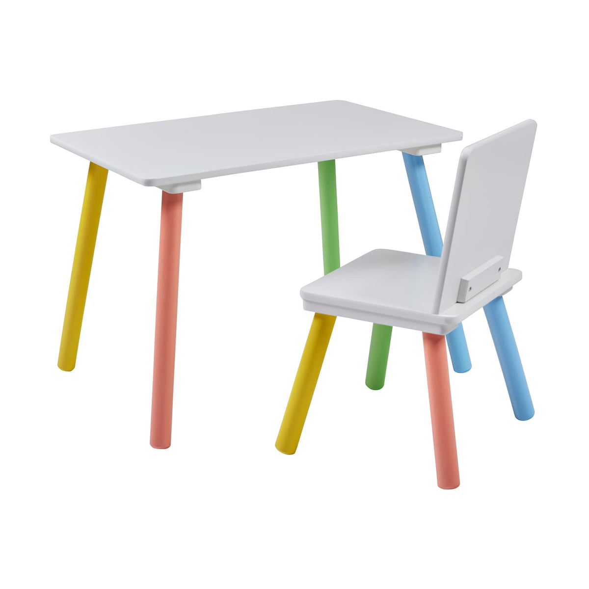 Liberty House Toys Rainbow Table and Chair & Bookshelf Set - White & Pink, product image 8