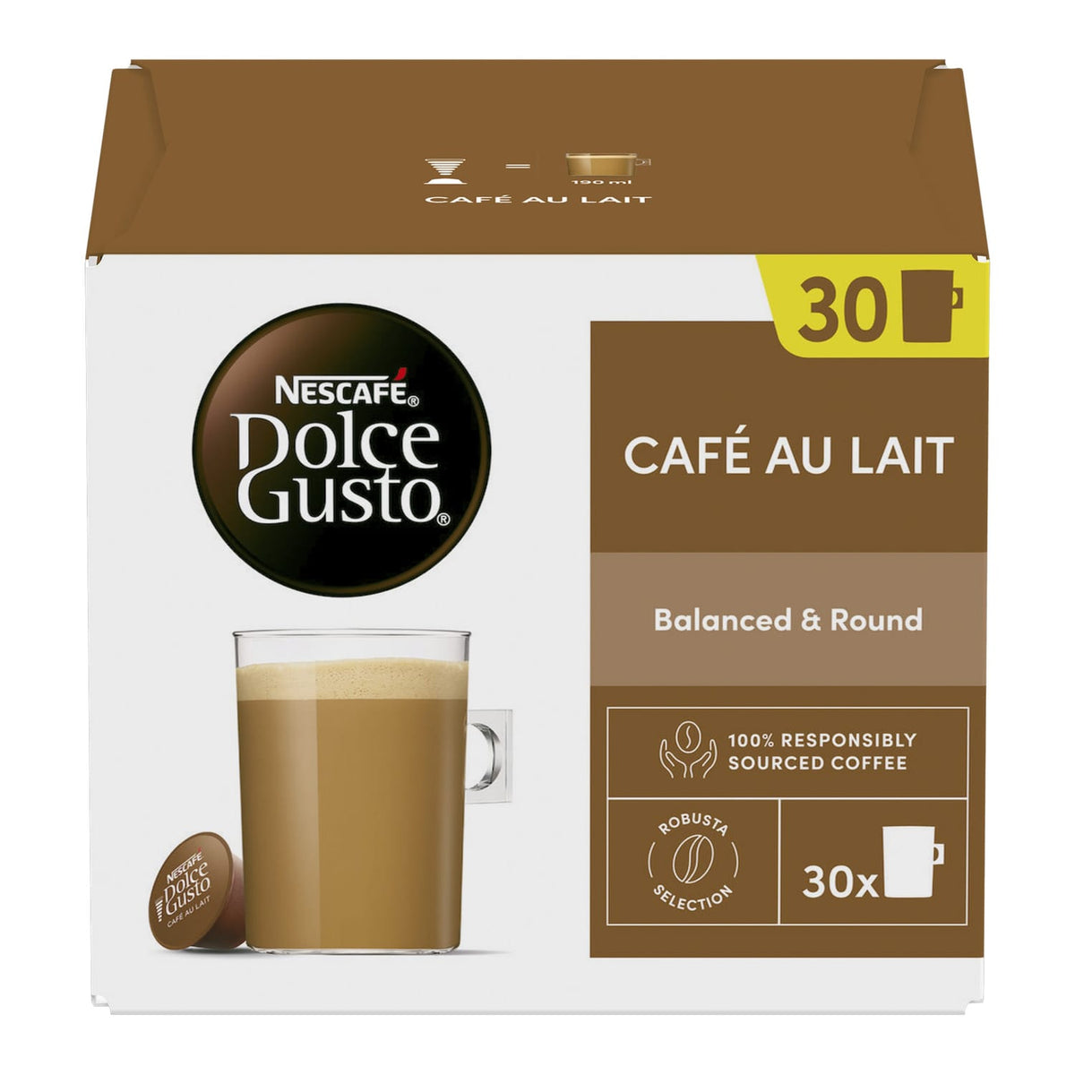 Nescafé Dolce Gusto Café Au Lait Coffee Pods x30 (30 Servings)