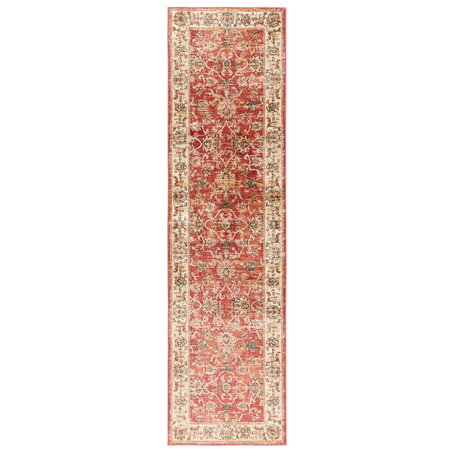 The Rug Edit Raja Border Runner RA06 - Red/Cream, product image 9