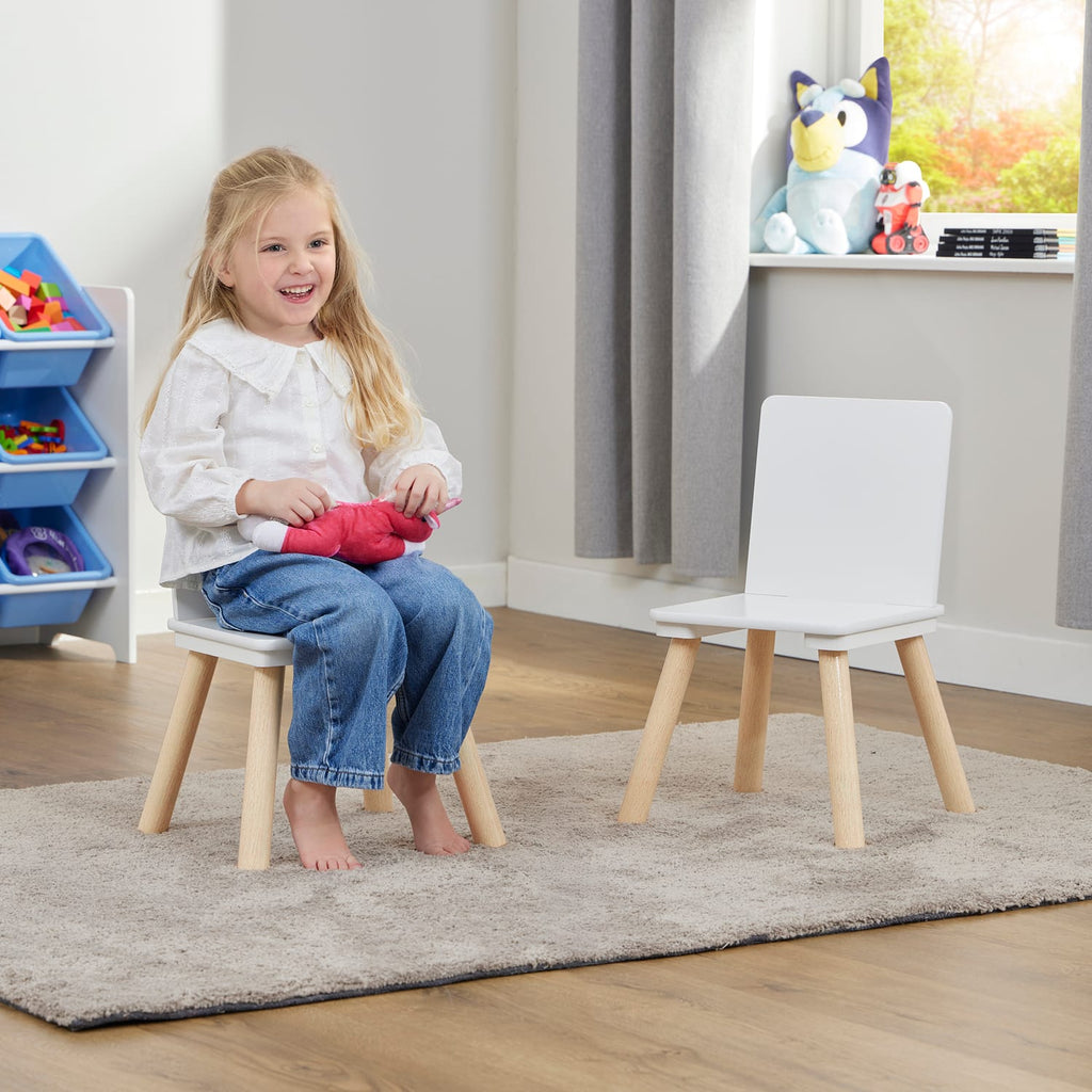 Liberty House Toys Kids White & Pinewood Chairs, product image 4