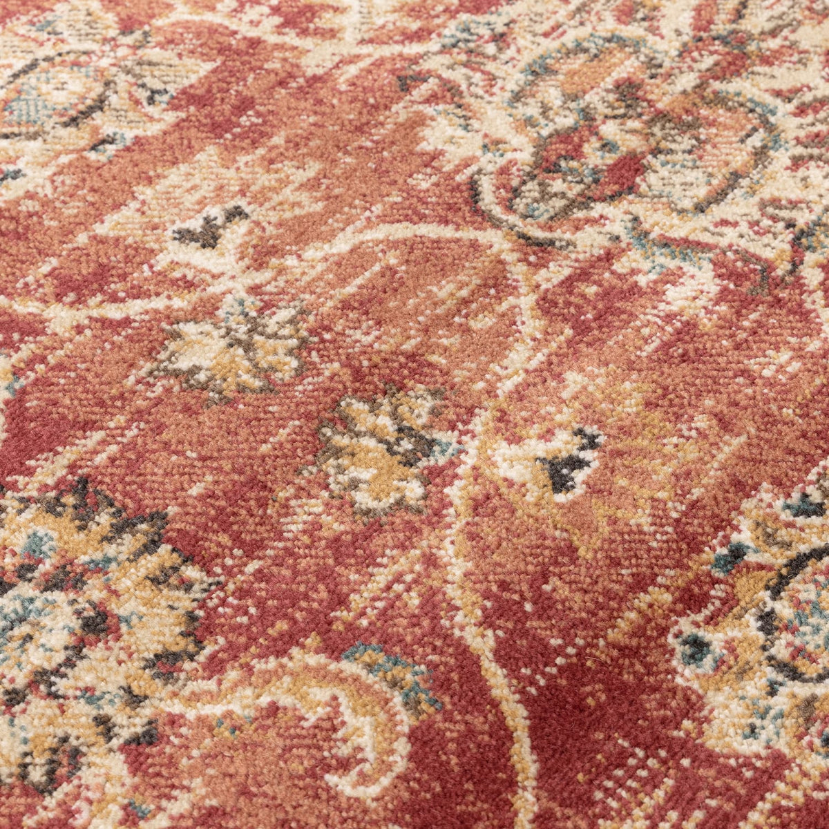 The Rug Edit Raja Border Runner RA06 - Red/Cream, product image 6
