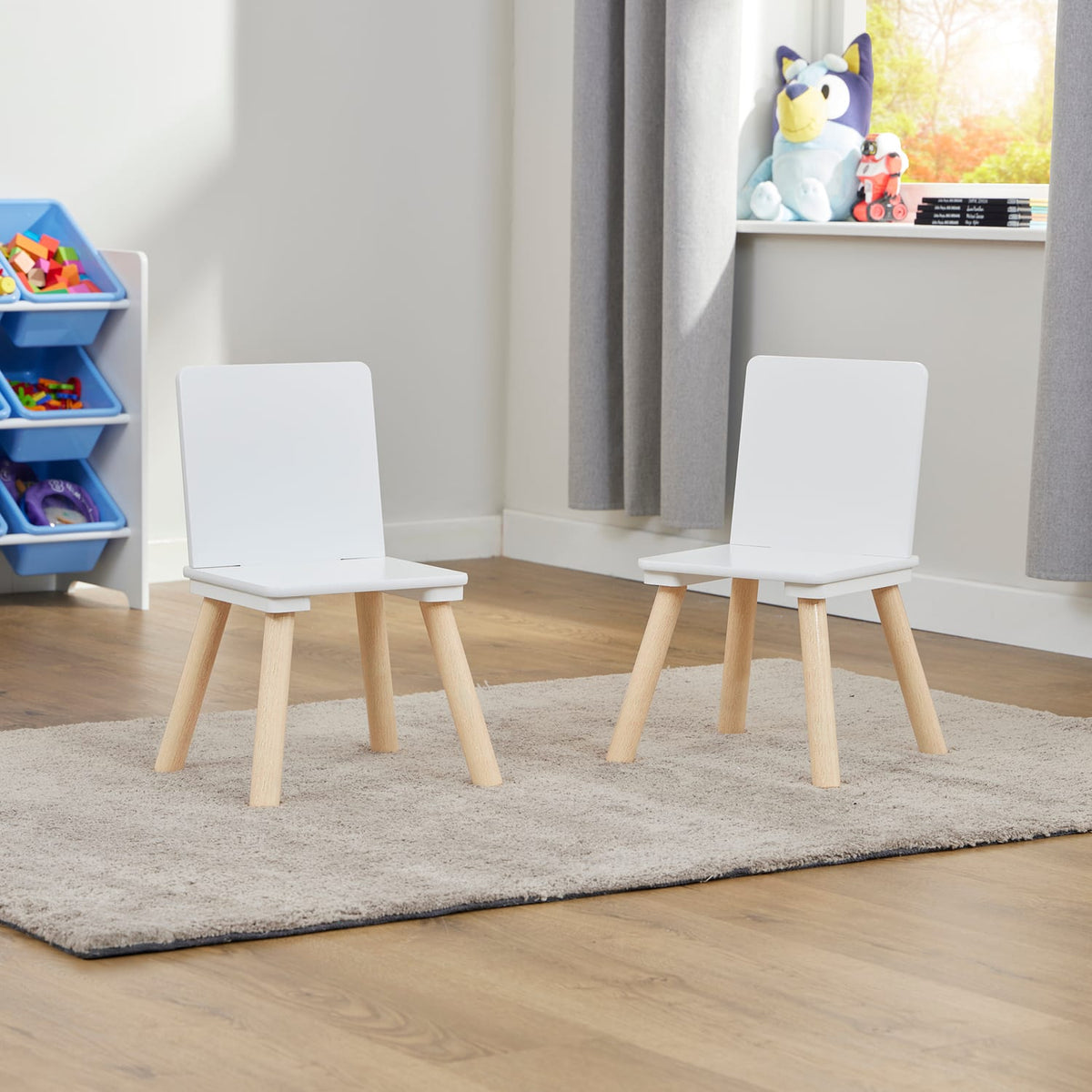 Liberty House Toys Kids White & Pinewood Chairs, product image 2