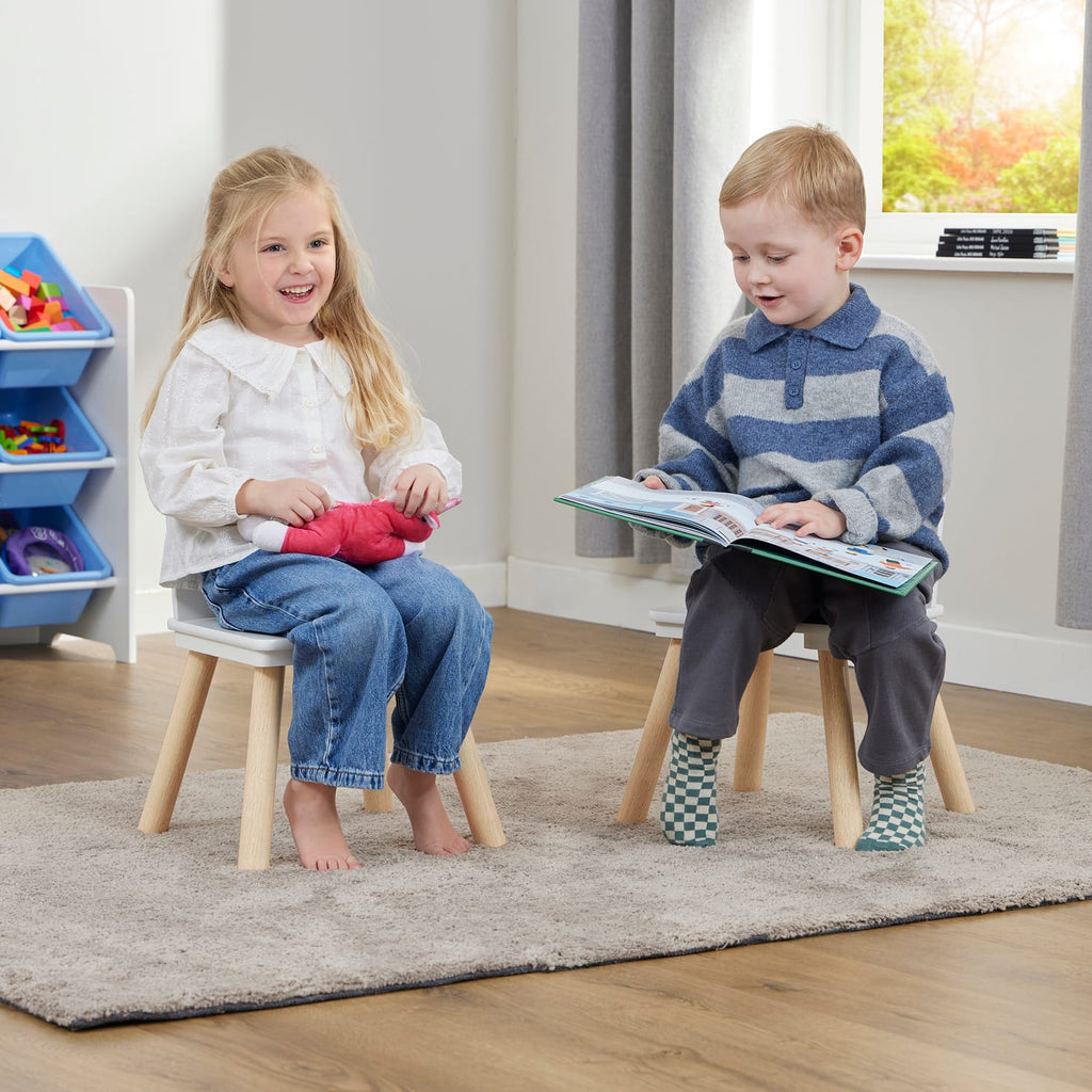 Liberty House Toys Kids White & Pinewood Chairs, product image 3